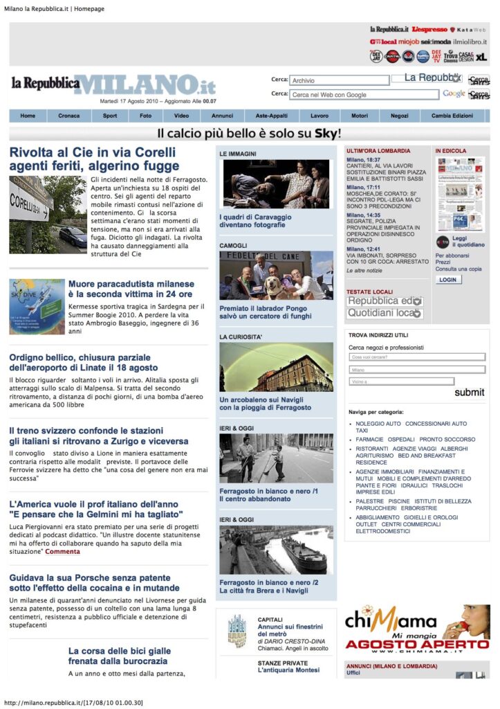 Articolo zanoni caravaggio Milano la Repubblica Press